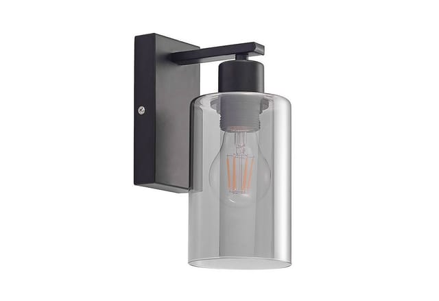 Lindby Wandleuchte Wandlampe Innen Emavi 4018418 Modern in Schwarz aus Metall 1-flammig E27 Wohnzimmerleuchte