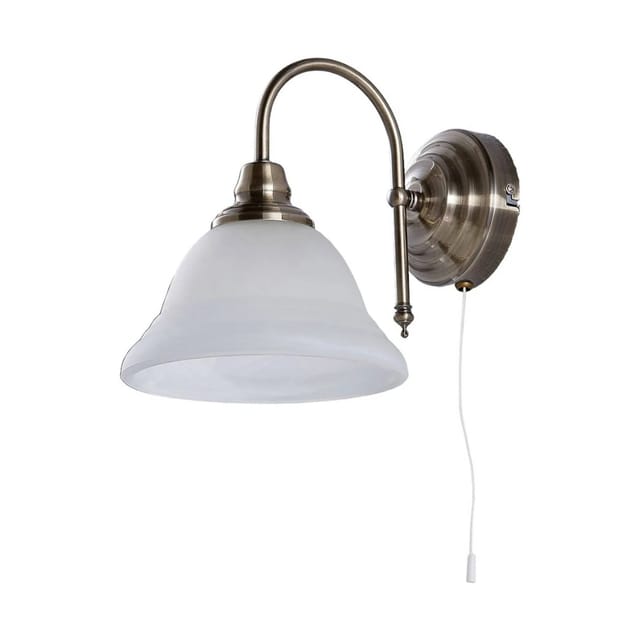 Lindby Wandleuchte Wandlampe Innen Hanna 9620773 Retro Vintage Antik in Weiß aus Glas 1-flammig E14 Wohnzimmerleuchte