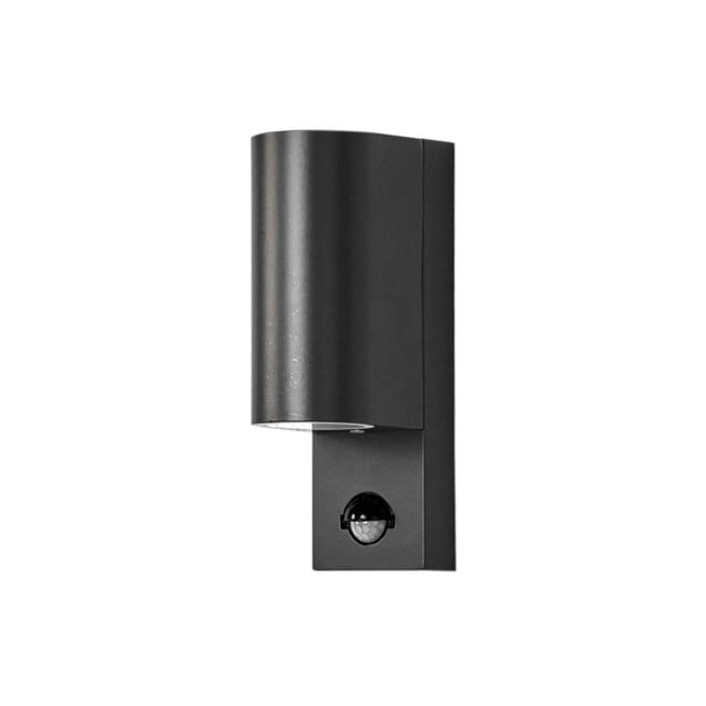 Lindby Wandleuchte Außen Palina 9945034 mit Bewegungsmelder Spritzwassergeschützt Modern in Schwarz aus Aluminium 2-flammig GU10