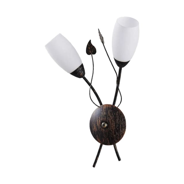 Lindby Wandleuchte Wandlampe Innen Stefania 9621463 Retro Vintage Antik in Braun aus Metall 2-flammig E14 Wohnzimmerleuchte