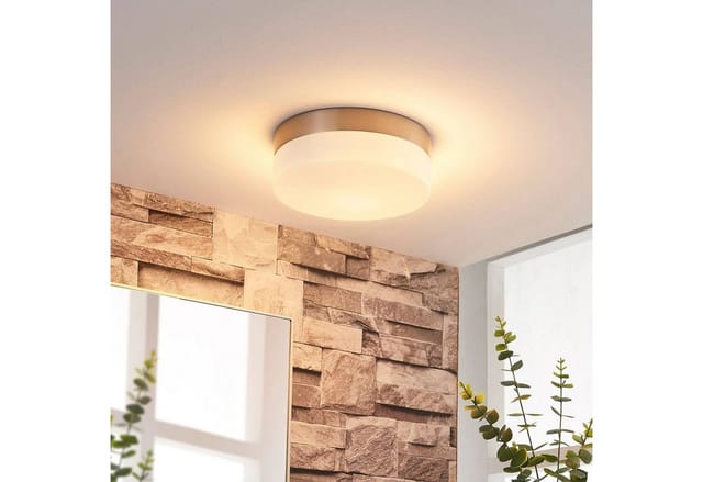 Lindby Deckenlampe Amilia 9621447 Spritzwassergeschützt Modern aus Metall 1-flammig E27 Badezimmerleuchte