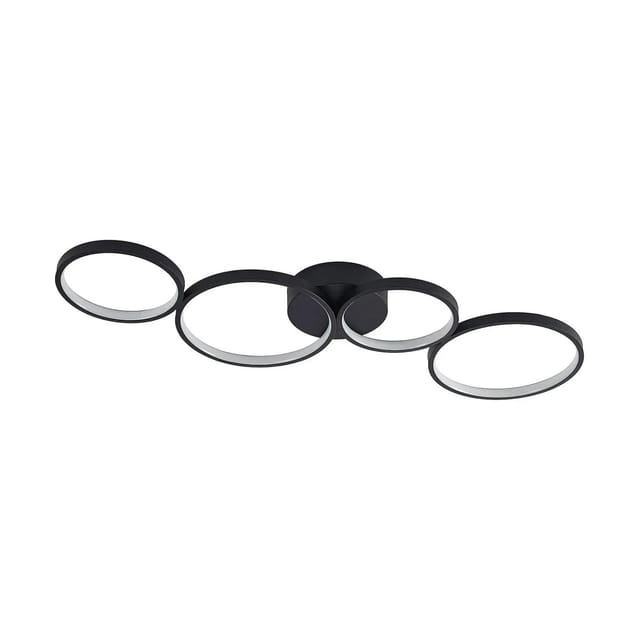 Lindby LED Deckenleuchte Evengeline 9626864 Modern in Schwarz aus Aluminium 1-flammig Wohnzimmerleuchte
