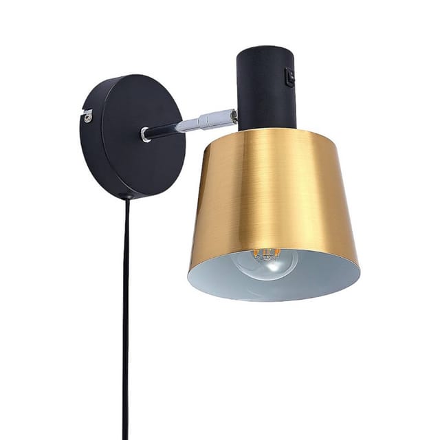 Lindby Wandleuchte Wandlampe Innen Vlada 9626489 Skandinavisch in Schwarz aus Metall 1-flammig E27 Wohnzimmerleuchte