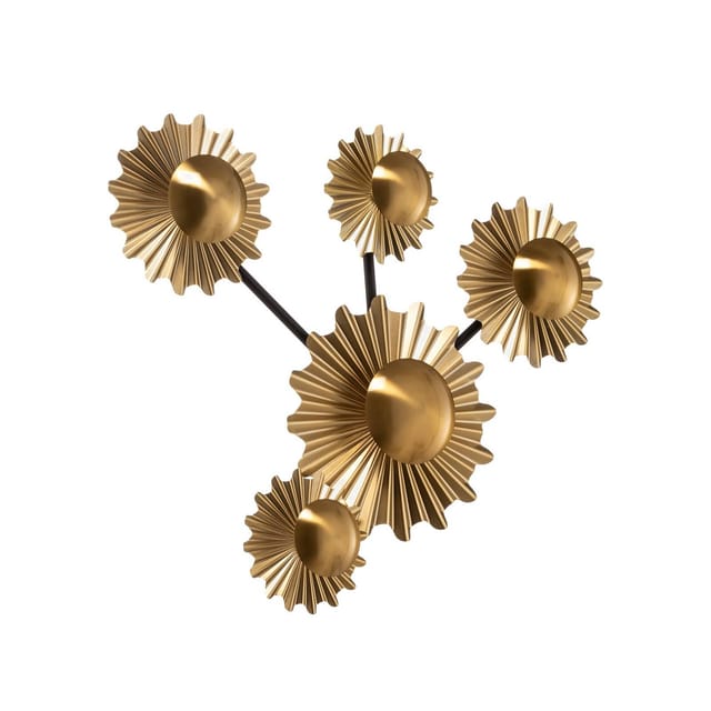 Lindby Wandleuchte Wandlampe Innen Senmia 10003390 Modern in Gold Messing aus Metall 5-flammig G9 Wohnzimmerleuchte