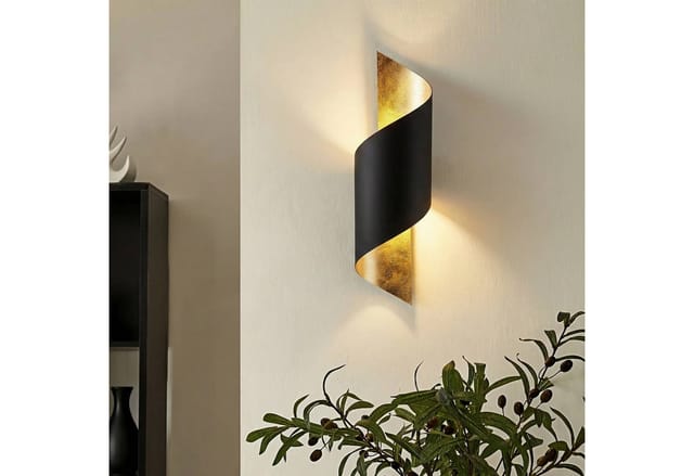 Lindby Wandleuchte Wandlampe Innen Vanni 9624315 Modern in Schwarz aus Metall 1-flammig E27 Schlafzimmerleuchte