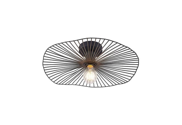 Lindby Deckenlampe Ruota 9626278 Retro Vintage Antik in Schwarz aus Metall 1-flammig E27 Wohnzimmerleuchte