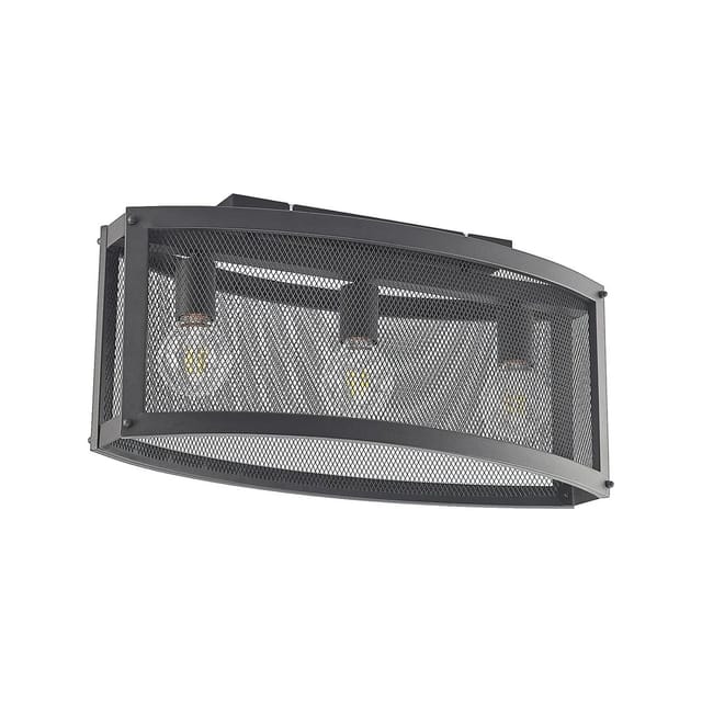Lindby Deckenlampe Mizgin 9921138 Landhaus Vintage Rustikal in Schwarz aus Metall 3-flammig E27 Wohnzimmerleuchte