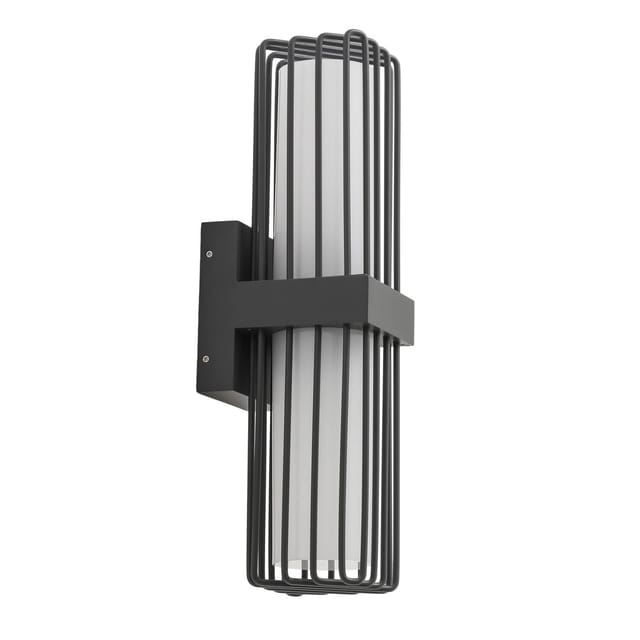 Lucande Wandleuchte Außen Chandan 10012741 Spritzwassergeschützt Modern in Schwarz aus Aluminium 2-flammig E27