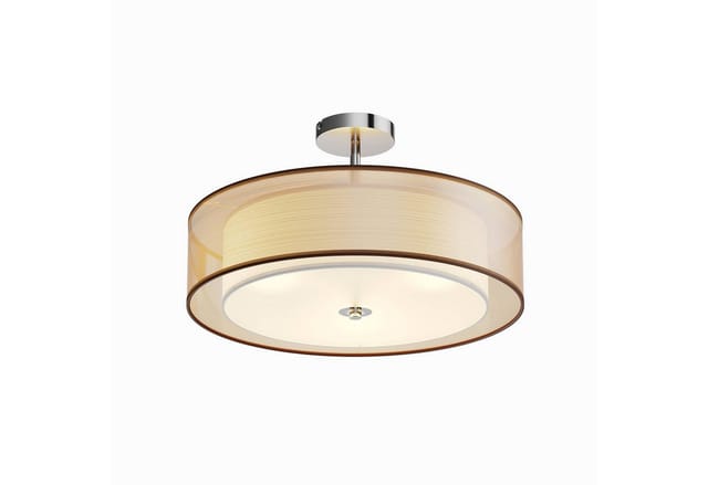 Lindby Deckenlampe Pikka 9620152 Modern in Braun aus Textil 3-flammig E27 Wohnzimmerleuchte