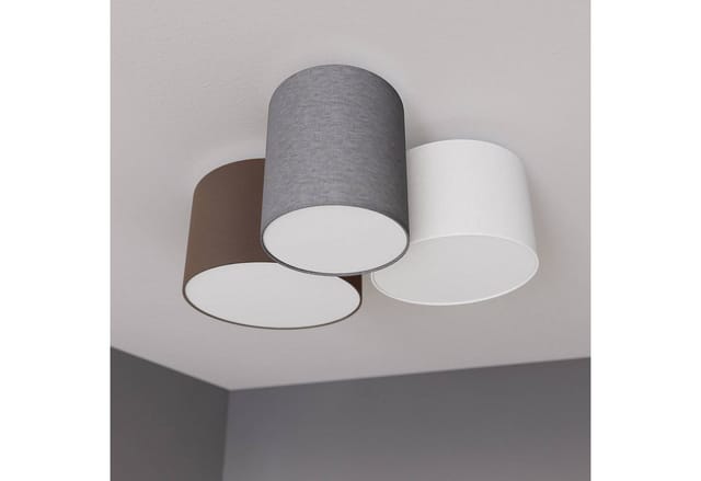 Lindby Deckenlampe Laurenz 9624564 Modern in Alu aus Textil 3-flammig E27 Wohnzimmerleuchte