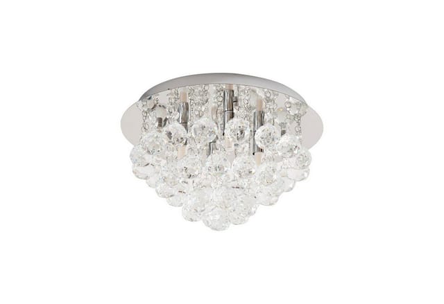 Lindby Deckenlampe Antonino 9626870 Modern in Chrom aus Kristall 4-flammig G9 Wohnzimmerleuchte