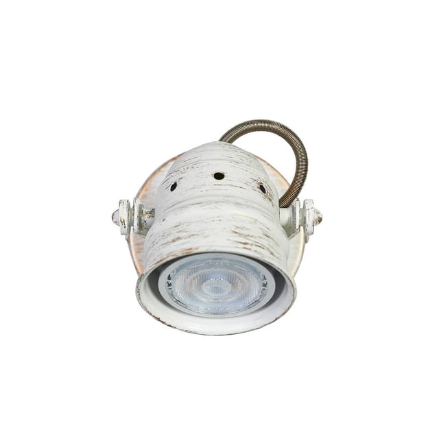 Lindby Wandleuchte Wandlampe Innen Leonor 9639063 Retro Vintage Antik in Weiß aus Metall 1-flammig GU10 Wohnzimmerleuchte