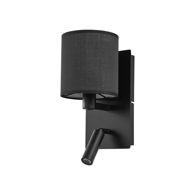 Lindby Wandleuchte Wandlampe Innen Aiden 10038009 Modern in Schwarz aus Textil 2-flammig E14 Wohnzimmerleuchte