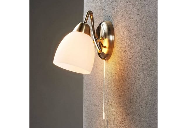 Lindby Wandleuchte Wandlampe Innen Mael 9620761 Retro Vintage Antik in Bronze aus Glas 1-flammig E14 Wohnzimmerleuchte