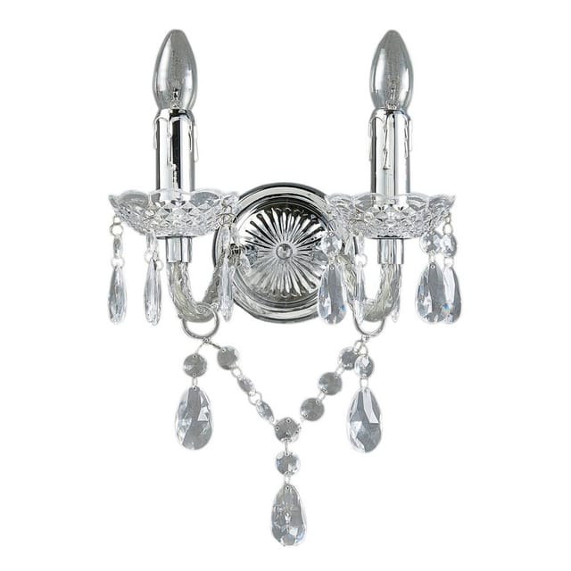 Lindby Wandleuchte Wandlampe Innen Merida 9621172 Retro Vintage Antik in Transparent 2-flammig E14 Wohnzimmerleuchte