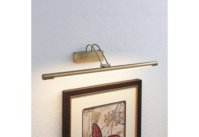 Lindby LED Wandleuchte Wandlampe Innen Mailine 9624435 Modern in Bronze aus Metall 1-flammig Wohnzimmerleuchte