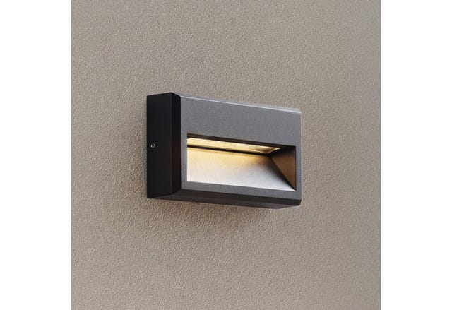 Lucande LED Wandleuchte Außen Weno 10020311 Modern in Schwarz aus Aluminium