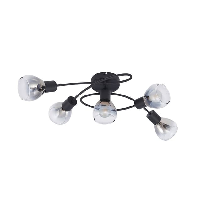 Lindby Deckenlampe Pendura 10031156 Modern in Alu aus Glas 5-flammig E14 Wohnzimmerleuchte