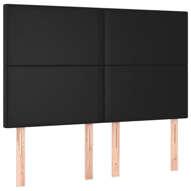 vidaXL LED Kopfteil Schwarz 144x5x118/128 cm Kunstleder 3122234