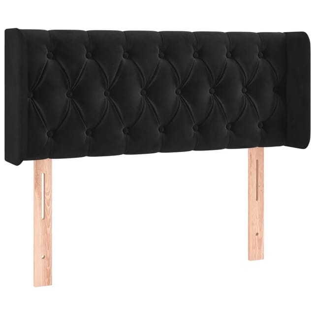 vidaXL LED Kopfteil Schwarz 93x16x78/88 cm Samt 3123610