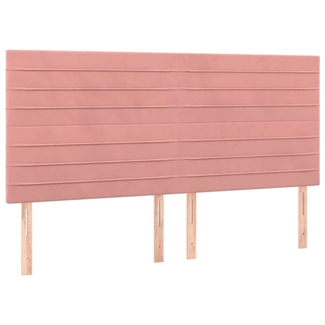 vidaXL LED Kopfteil Rosa 200x5x118/128 cm Samt 3122635