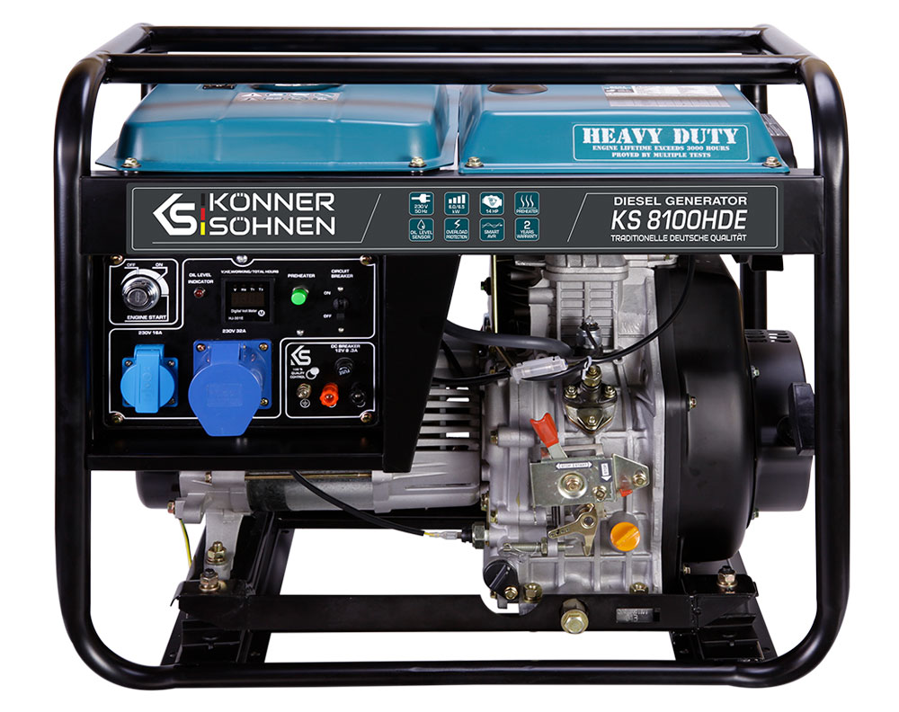 Könner&söhnen - Ks 8100hde Stromerzeuger Strom Generator Diesel Notstromaggregat 6.5kw