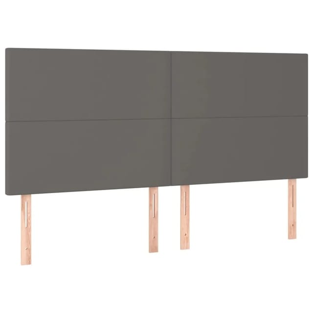 vidaXL LED Kopfteil Grau 160x5x118/128 cm Kunstleder 3122244