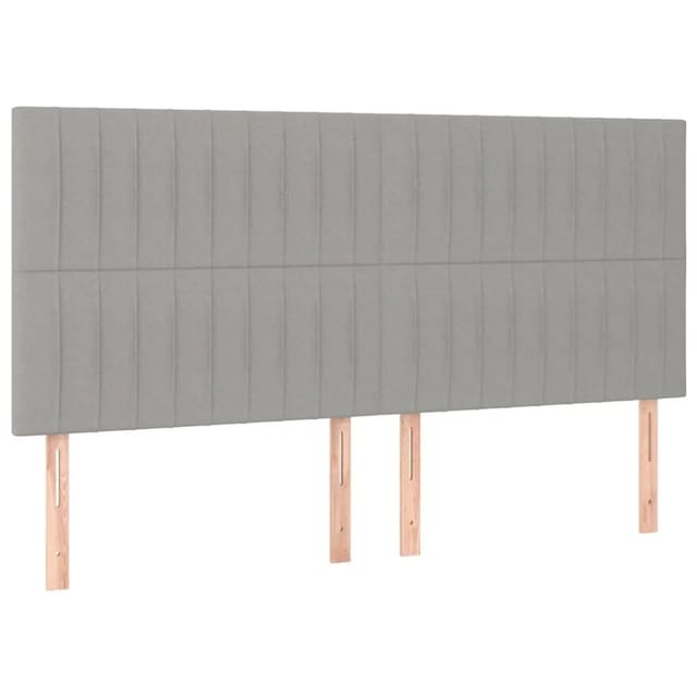 vidaXL LED Kopfteil Hellgrau 160x5x118/128 cm Stoff 3122668