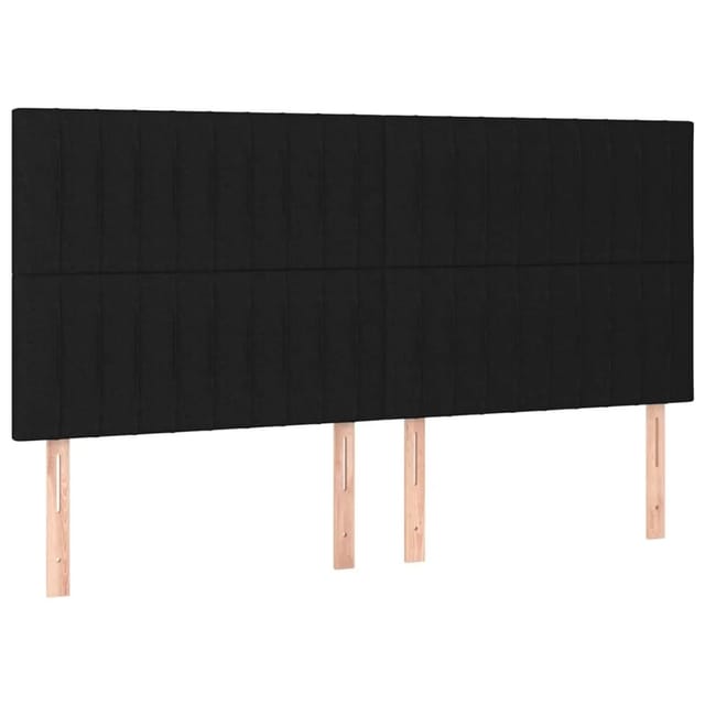 vidaXL LED Kopfteil Schwarz 200x5x118/128 cm Stoff 3122686