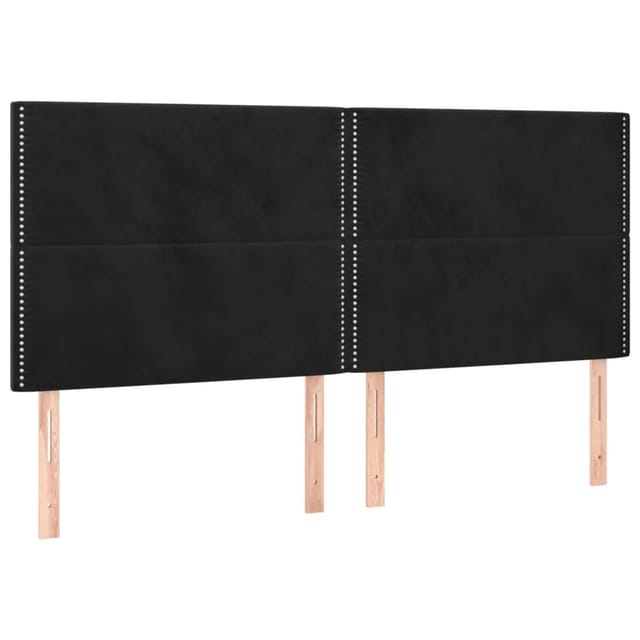 vidaXL LED Kopfteil Schwarz 200x5x118/128 cm Samt 3122352