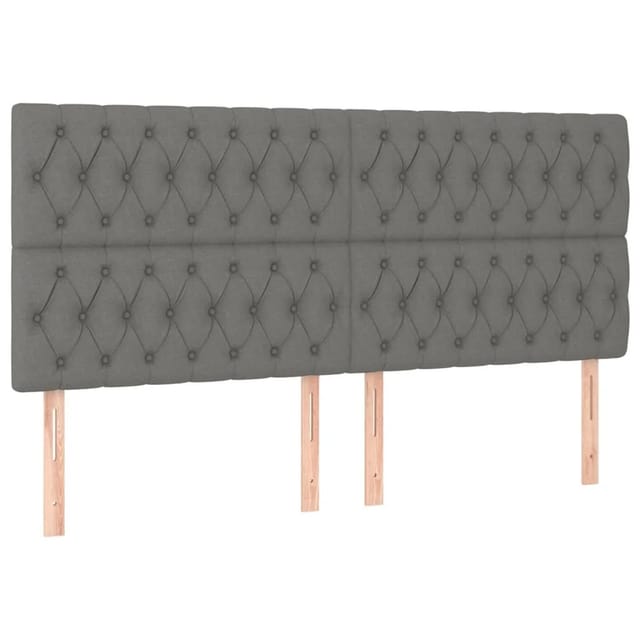 vidaXL LED Kopfteil Dunkelgrau 180x7x118/128 cm Stoff 3122775