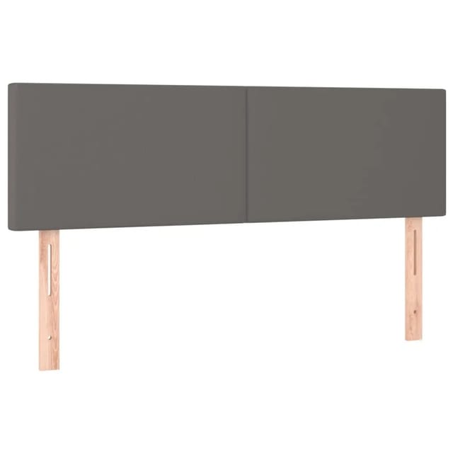 vidaXL LED Kopfteil Grau 144x5x78/88 cm Kunstleder 3121426