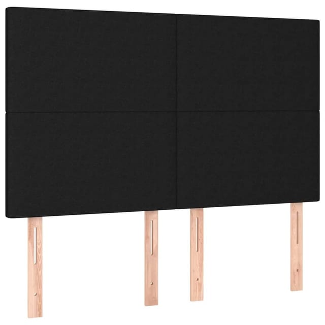 vidaXL LED Kopfteil Schwarz 144x5x118/128 cm Stoff 3122144