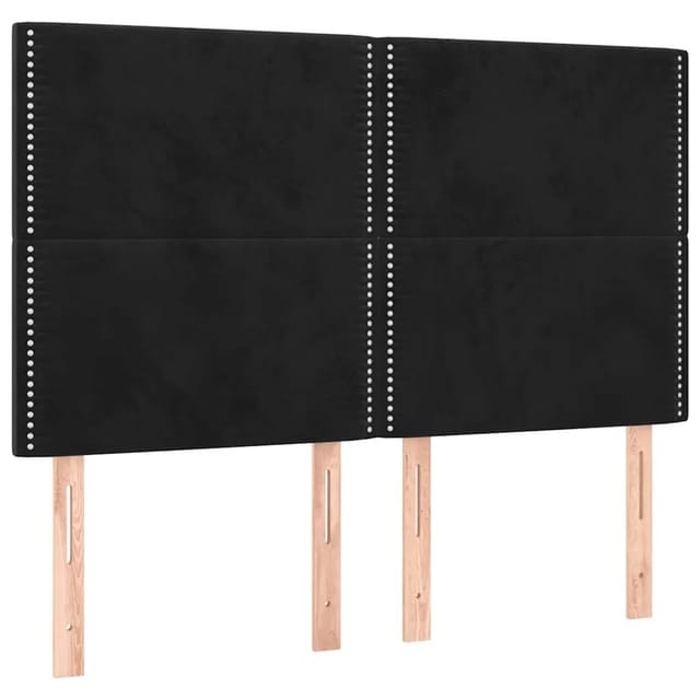 vidaXL LED Kopfteil Schwarz 144x5x118/128 cm Samt 3122334