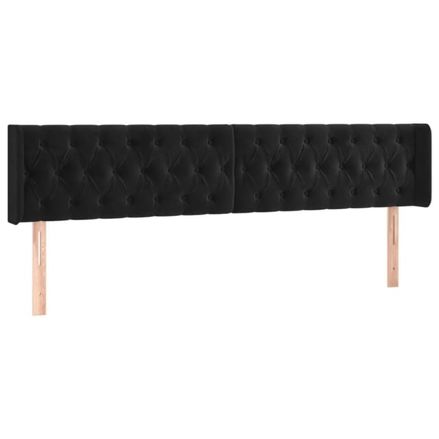 vidaXL LED Kopfteil Schwarz 203x16x78/88 cm Samt 3123640