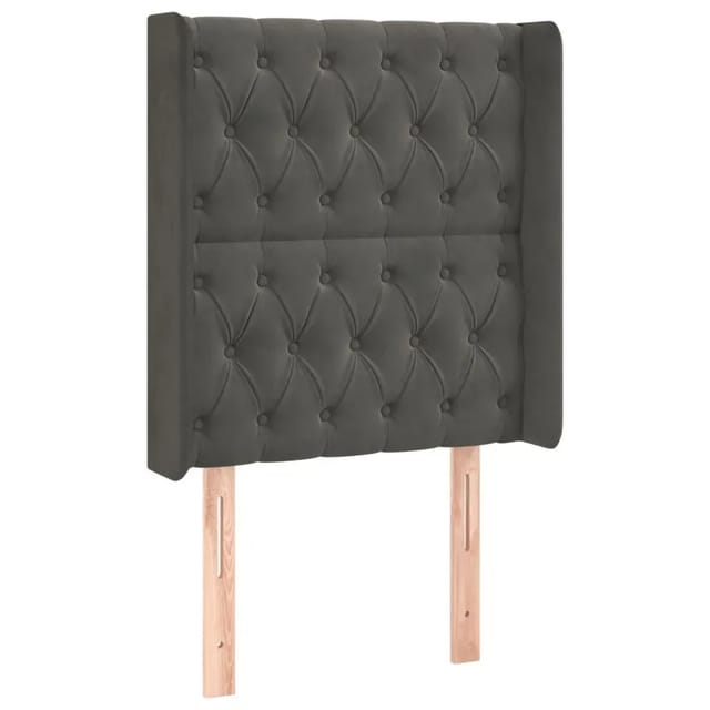 vidaXL LED Kopfteil Dunkelgrau 83x16x118/128 cm Samt 3124415