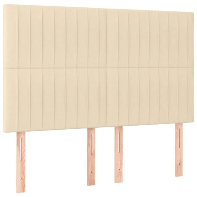 vidaXL LED Kopfteil Creme 144x5x118/128 cm Stoff 3122665