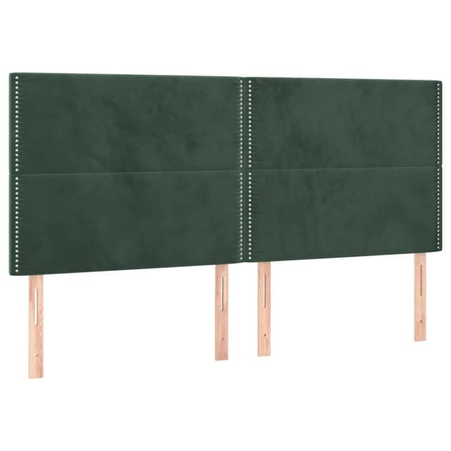 vidaXL LED Kopfteil Dunkelgrün 200x5x118/128 cm Samt 3122353