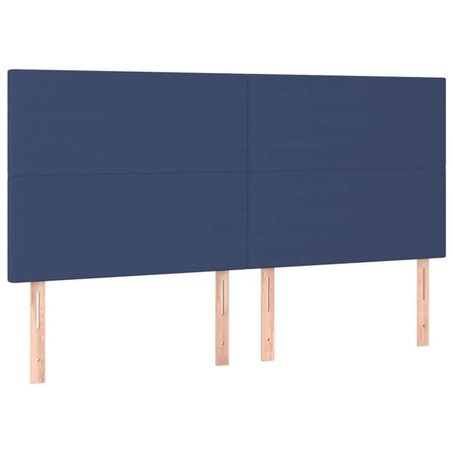 vidaXL LED Kopfteil Blau 160x5x118/128 cm Stoff 3122156