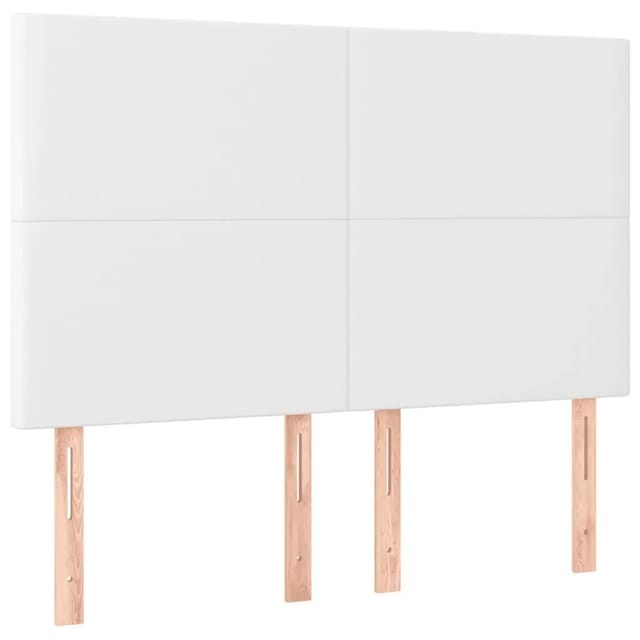 vidaXL LED Kopfteil Weiß 144x5x118/128 cm Kunstleder 3122235