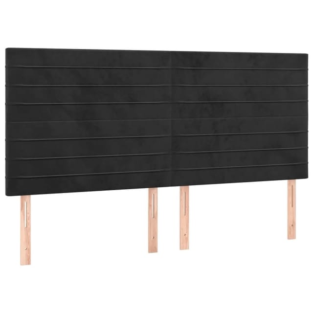 vidaXL LED Kopfteil Schwarz 160x5x118/128 cm Samt 3122620
