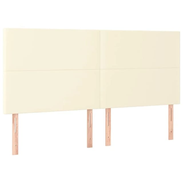vidaXL LED Kopfteil Creme 200x5x118/128 cm Kunstleder 3122254