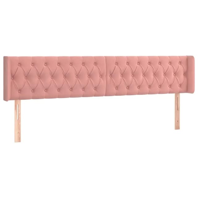 vidaXL LED Kopfteil Rosa 203x16x78/88 cm Samt 3123643
