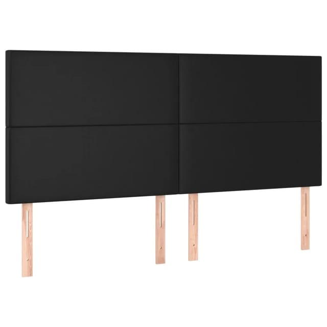 vidaXL LED Kopfteil Schwarz 160x5x118/128 cm Kunstleder 3122240