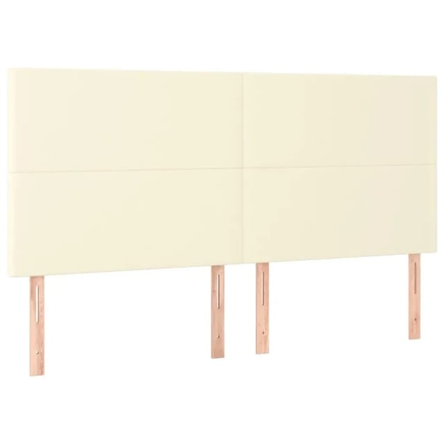 vidaXL LED Kopfteil Creme 180x5x118/128 cm Kunstleder 3122248