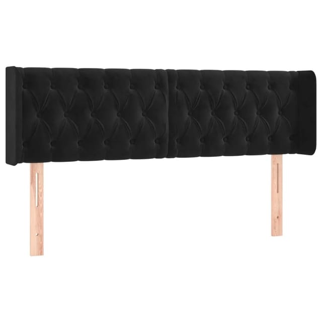 vidaXL LED Kopfteil Schwarz 147x16x78/88 cm Samt 3123622