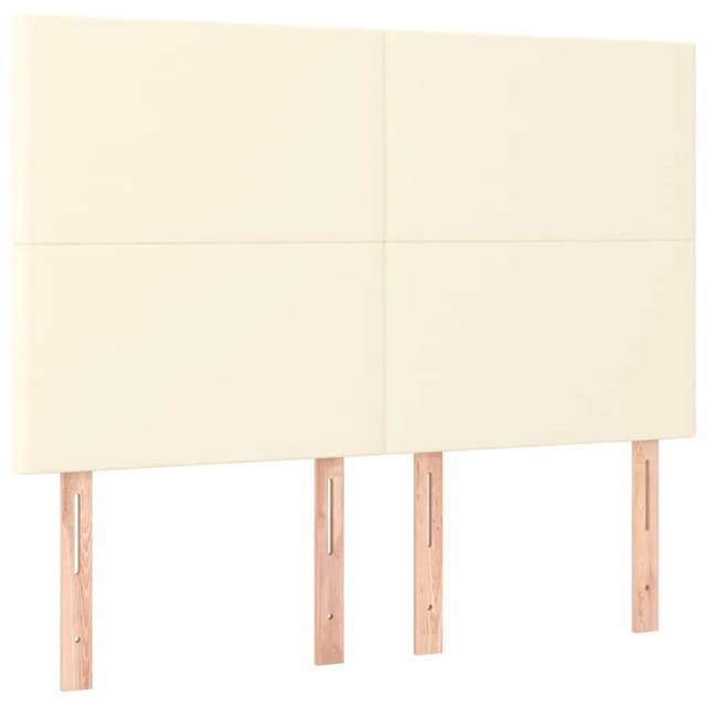 vidaXL LED Kopfteil Creme 144x5x118/128 cm Kunstleder 3122236