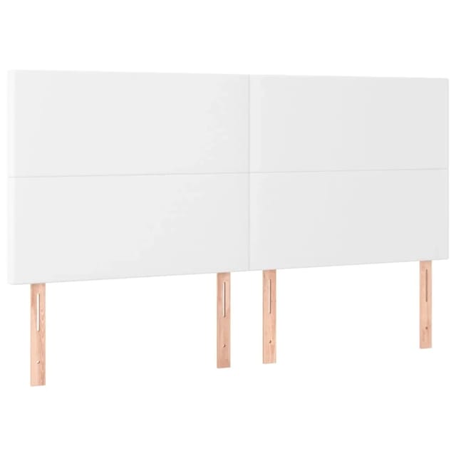 vidaXL LED Kopfteil Weiß 200x5x118/128 cm Kunstleder 3122253