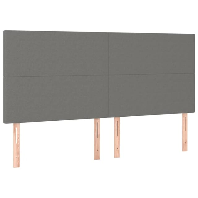 vidaXL LED Kopfteil Dunkelgrau 180x5x118/128 cm Stoff 3122159