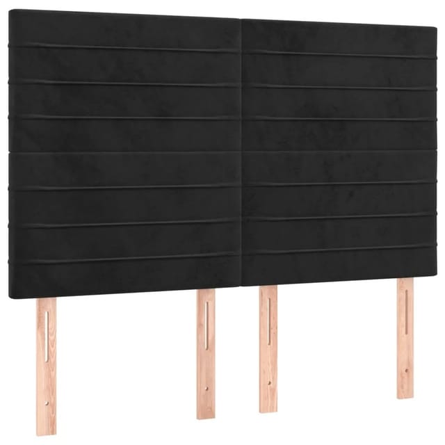 vidaXL LED Kopfteil Schwarz 144x5x118/128 cm Samt 3122614
